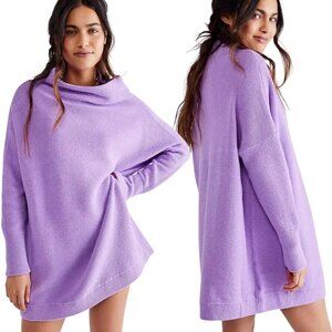 Free People Ottoman Slouchy Tunic Knit Sweater Women's Small Glowing Grape NWT